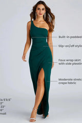 Iris One-Shoulder Crepe Dress