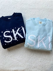 Ski Snowflake Embroider Sweatshirt