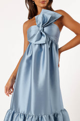 Betina Bow Front Maxi Dress - BLUE/DUSTY ROSE