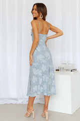 Whisper To My Heart Midi Dress Blue