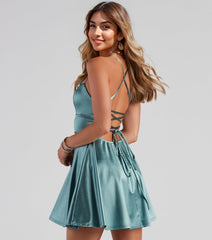 A Moment In Satin Skater Dress