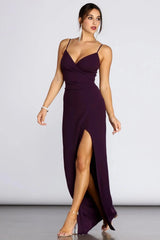 Sasha Formal High Slit Wrap Dress