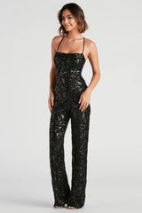 Radiate In Sequins Lace-Up Jumpsuit