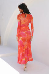 Olivia Maxi Dress Orange Floral