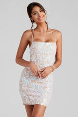 Sequin Embroidered Bodycon Dress