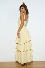 Red Carpet Entrance Maxi Dress Lemon