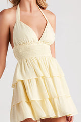 Sunset Happy Hour Ruffled Skater Dress