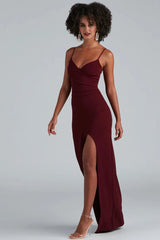 Sasha Formal High Slit Wrap Dress