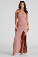 Iris One-Shoulder Crepe Dress