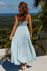 Chain Of Daisies Maxi Dress Ice Blue