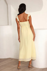 Chasing Seasons Frill Maxi Dress Yellow