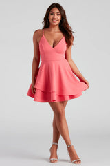 Isabella Lace-Up Back Skater Dress