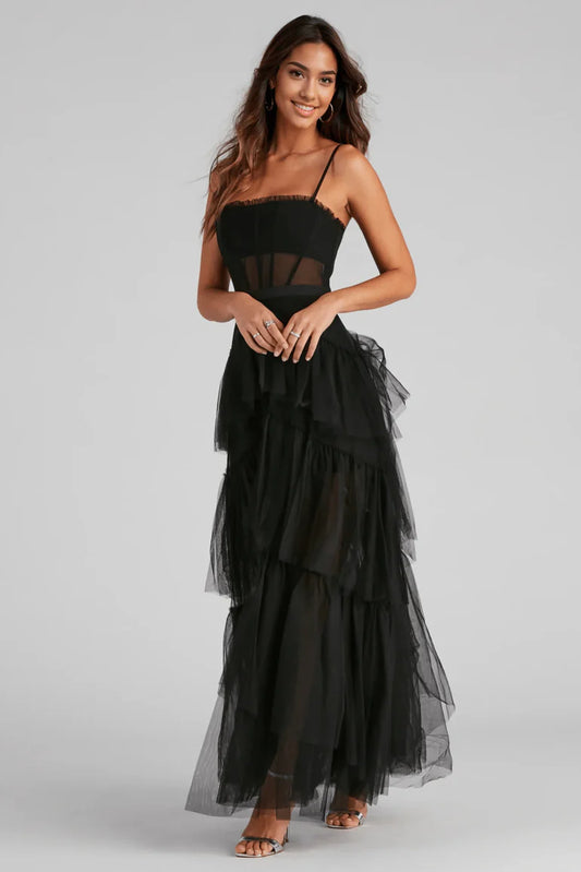 Laura Formal Tiered Tulle Dress