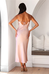 Let Love Be Satin Maxi Dress Pink