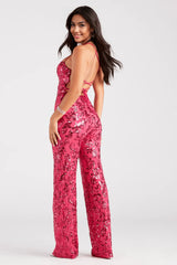 Radiate In Sequins Lace-Up Jumpsuit