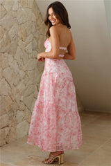 HOMECOMING- Her Best Version Strapless Maxi Dress Pink