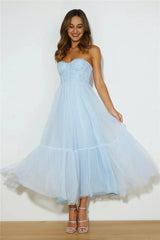 Royal Treasure Tulle Maxi Dress Blue