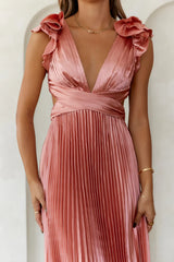 Beauty Of Her Satin Maxi Dress Blush