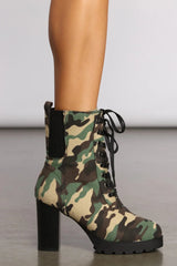 Step Up Camo Lug Sole Booties