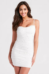 Kristen Faux Pearl Mini Party Dress