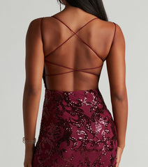 Karina Formal Sequin Cross-Back Mini Dress