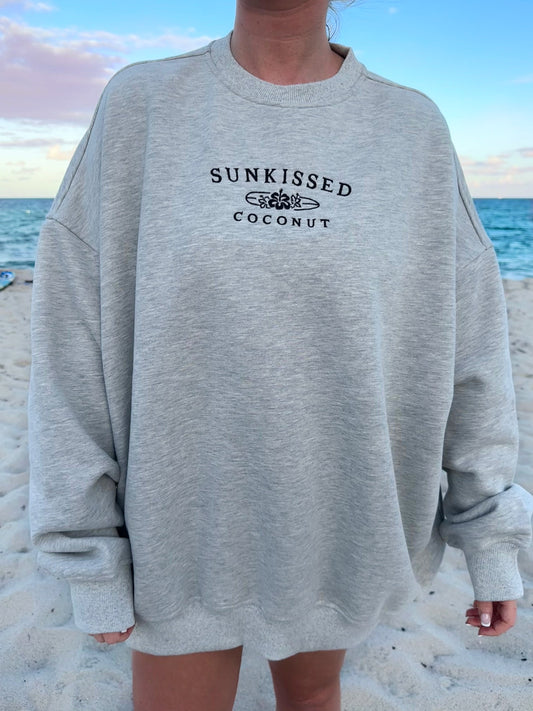 Afternoon Grey Sunkissedcoconut Logo Embroider Sweatshirt