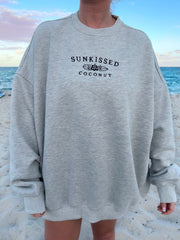 Afternoon Grey Sunkissedcoconut Logo Embroider Sweatshirt