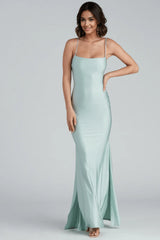 Lace-Up Back Mermaid Formal Dress