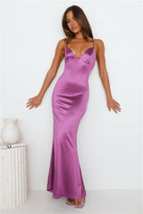 HOMECOMING - Events Of Class Satin Maxi Dress Purple