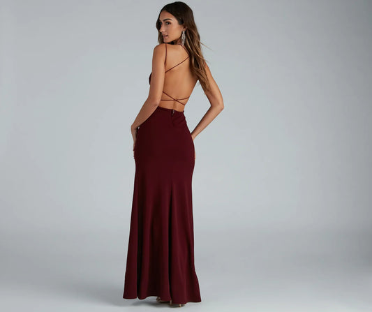 Chloe Lace-Up Back Formal Dress