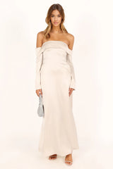 Gigi Off Shoulder Maxi Dress - Cream