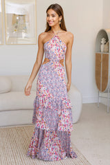 Sweet Sylvan Halter Maxi Dress Floral