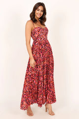 Achanti Pleated Maxi Dress - Pink Multi