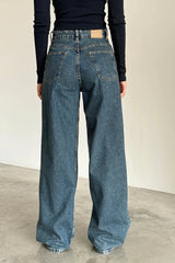 Roomy Extra Wide Jeans in Brown Blue Acid