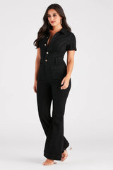 Gimme The Flare Denim Jumpsuit