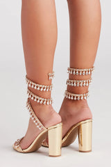 Ultimate Glamour Gemstone Spiral Block Heels