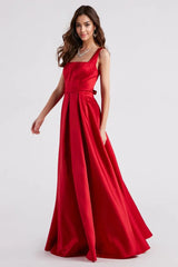 Satin Lace-Up A-Line Ball Gown