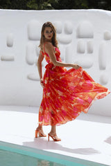 Like A Sunflower Midi Dress Orange