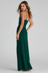 Sasha Formal High Slit Wrap Dress