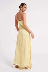 Luisa Strapless Maxi Dress - Lemon