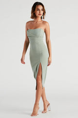 Zadie Formal High-Slit Midi Dress