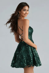 Joanna Sequin Lace Party Dress