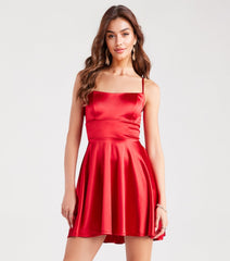 A Moment In Satin Skater Dress