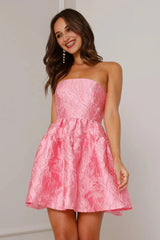 Silhouette Of Dreams Strapless Mini Dress Pink