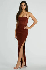 Rose Formal Mesh Corset Long Dress