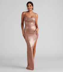 Lola Formal High Slit Glitzy Glitter Dress