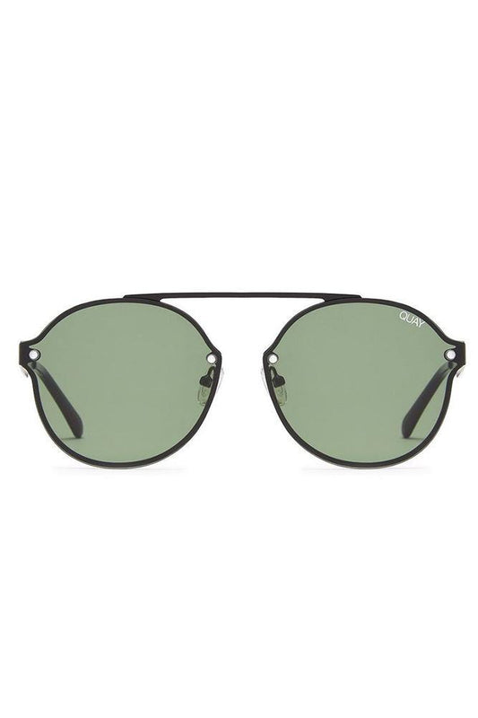 QUAY Camden Heights Sunglasses Black Green