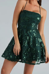 Joanna Sequin Lace Party Dress