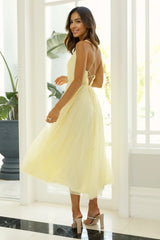 Summer Cinderella Midi Dress Lemon