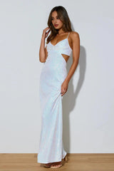 Peak Brilliance Sequin Maxi Dress White